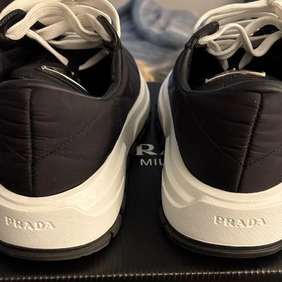 Prada Quilted Black and White Sneakers (CALZATURE DONNA) - Picture 5 of 8